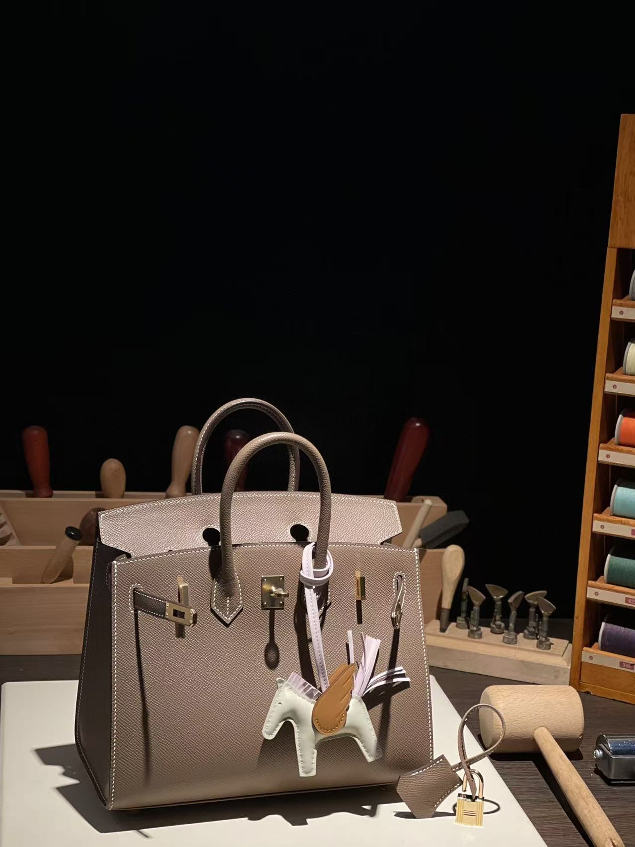 버킨 Birkin 25 앱송 (国epsom) 大象灰金扣