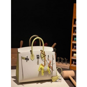  버킨 Birkin 25 앱송 (国epsom) 奶昔白拼小鸡黄