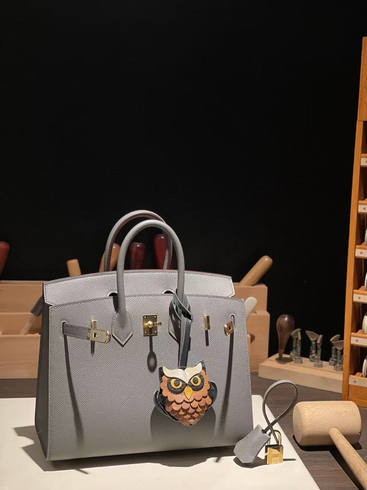  버킨 Birkin 25 앱송(国epsom) 锡器灰