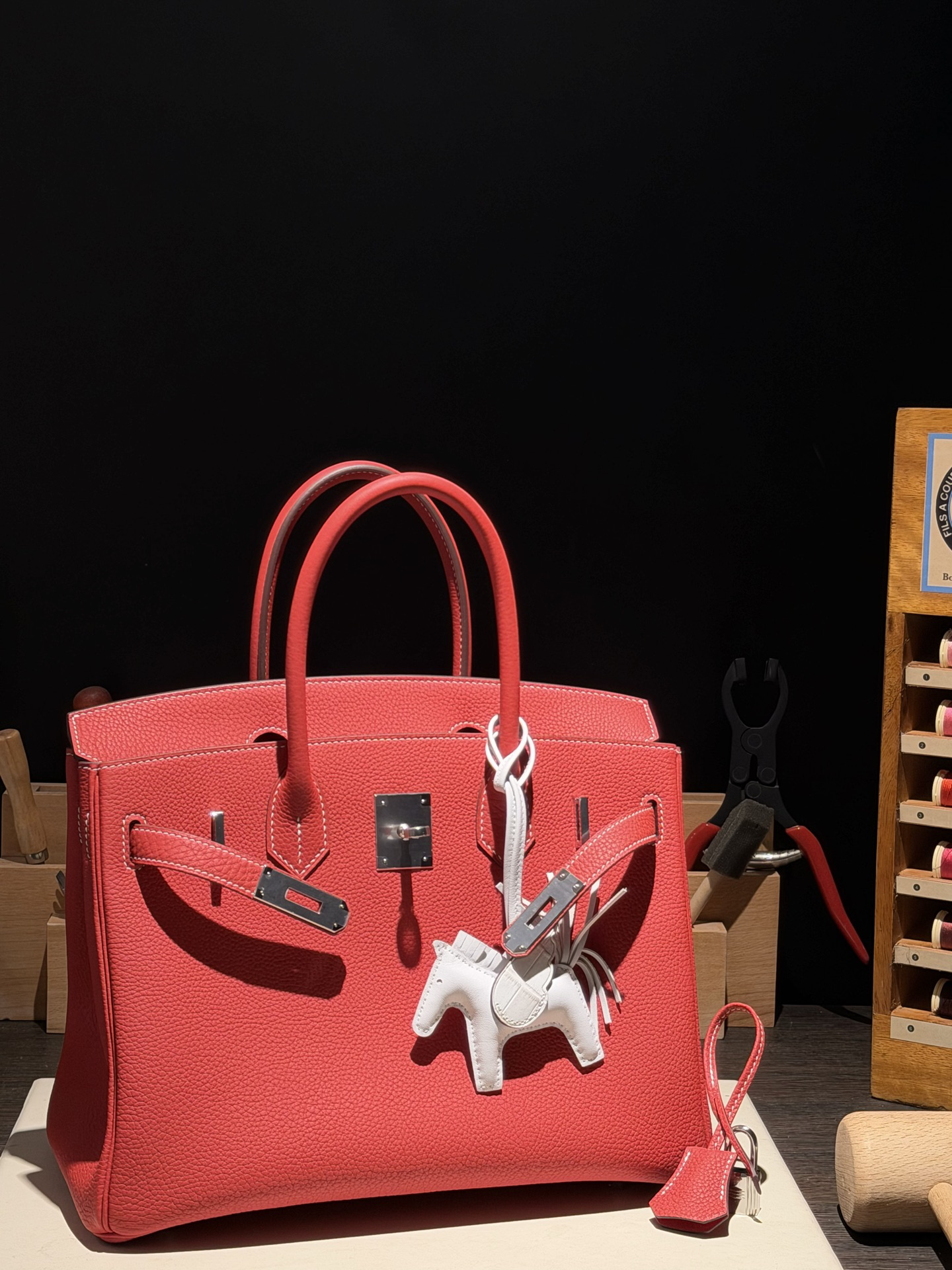 버킨 Birkin 30 (토고) 三文鱼红