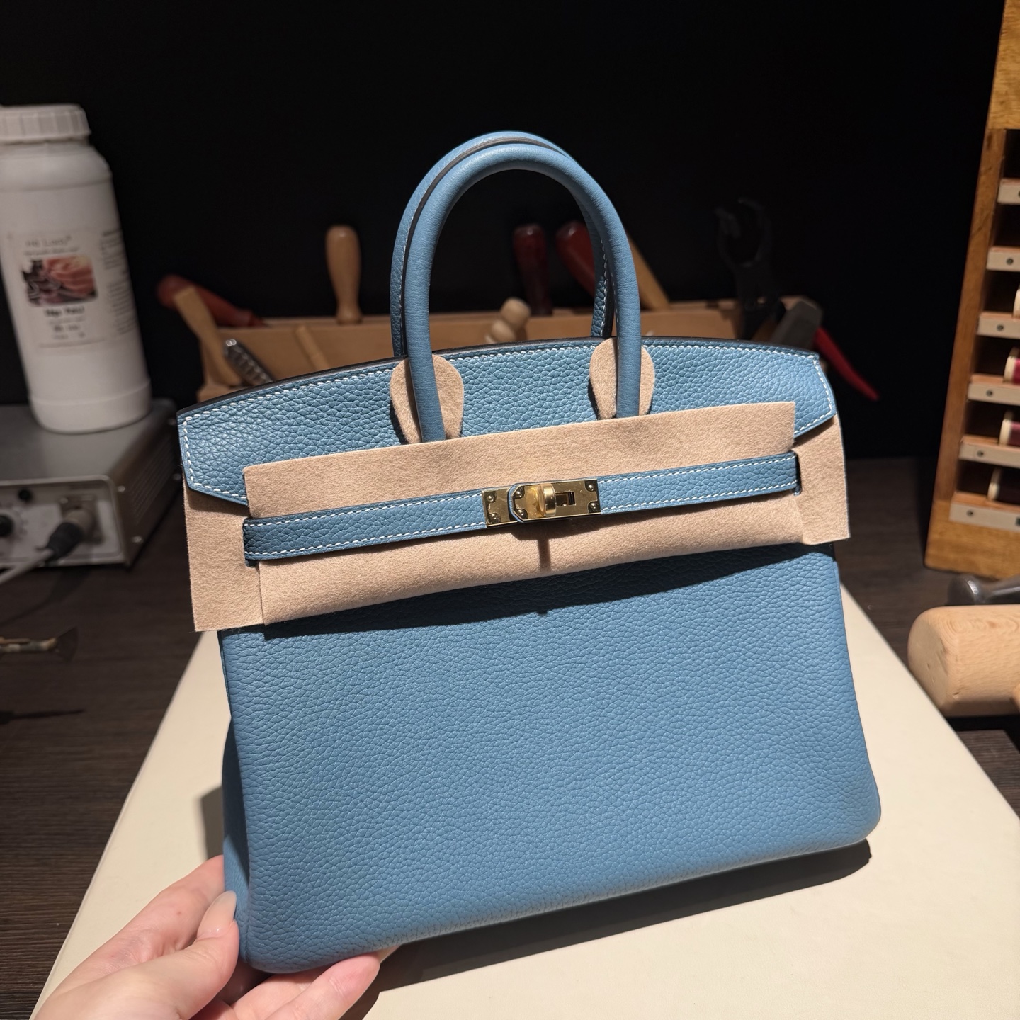 Birkin 25 (토고)牛仔蓝金扣