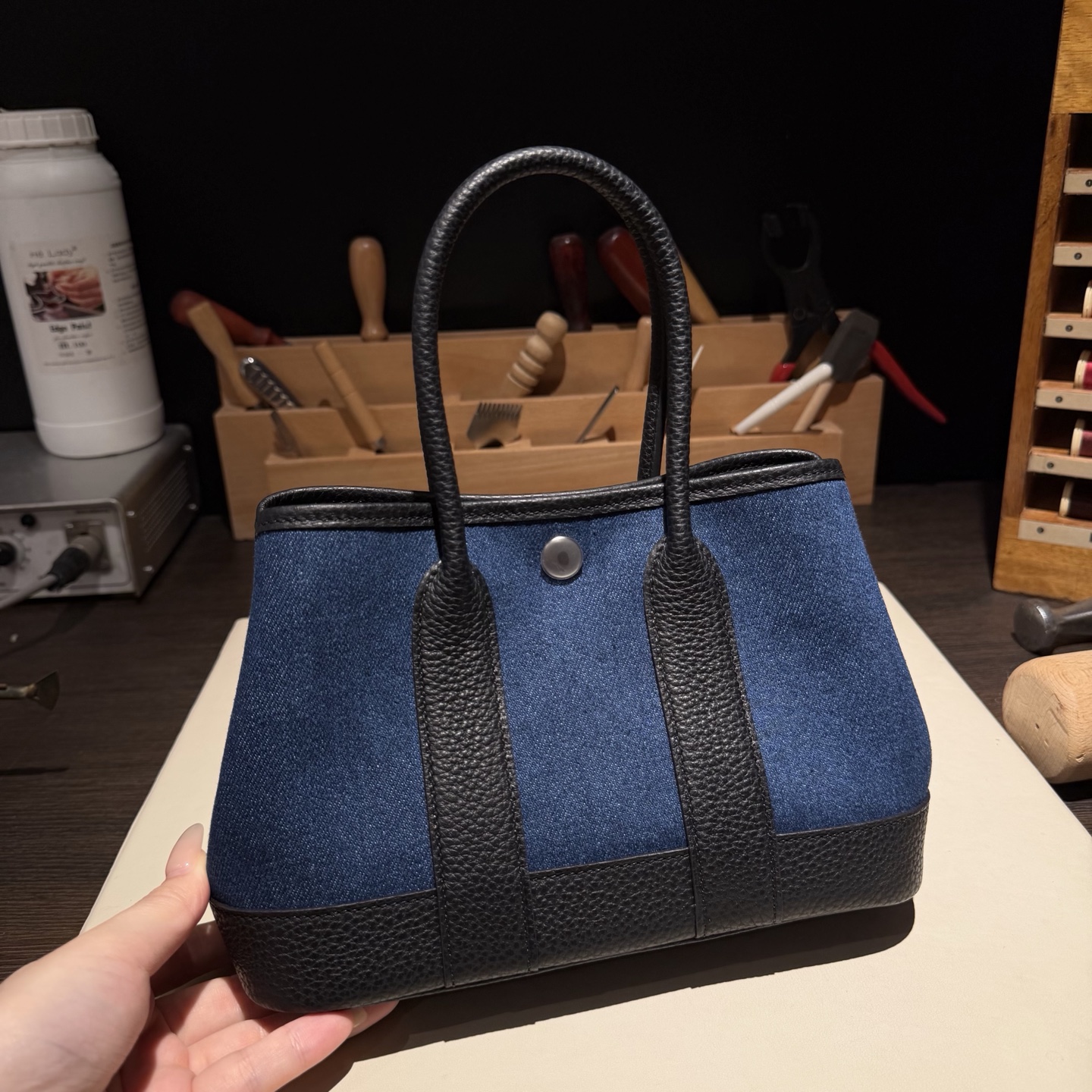 Gardenparty 23 mini  拼布黑拼牛仔色